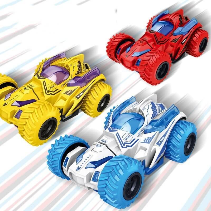 מכונית צעצוע דו צדדי עם גלגלים מסתובבים לילדים