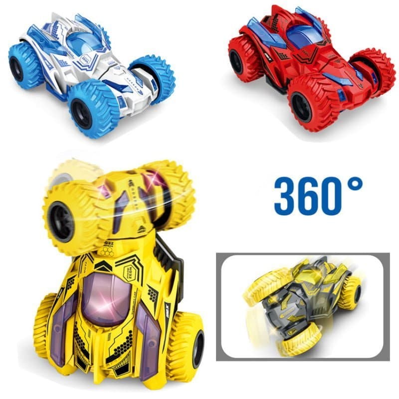 מכונית צעצוע דו צדדי עם גלגלים מסתובבים לילדים