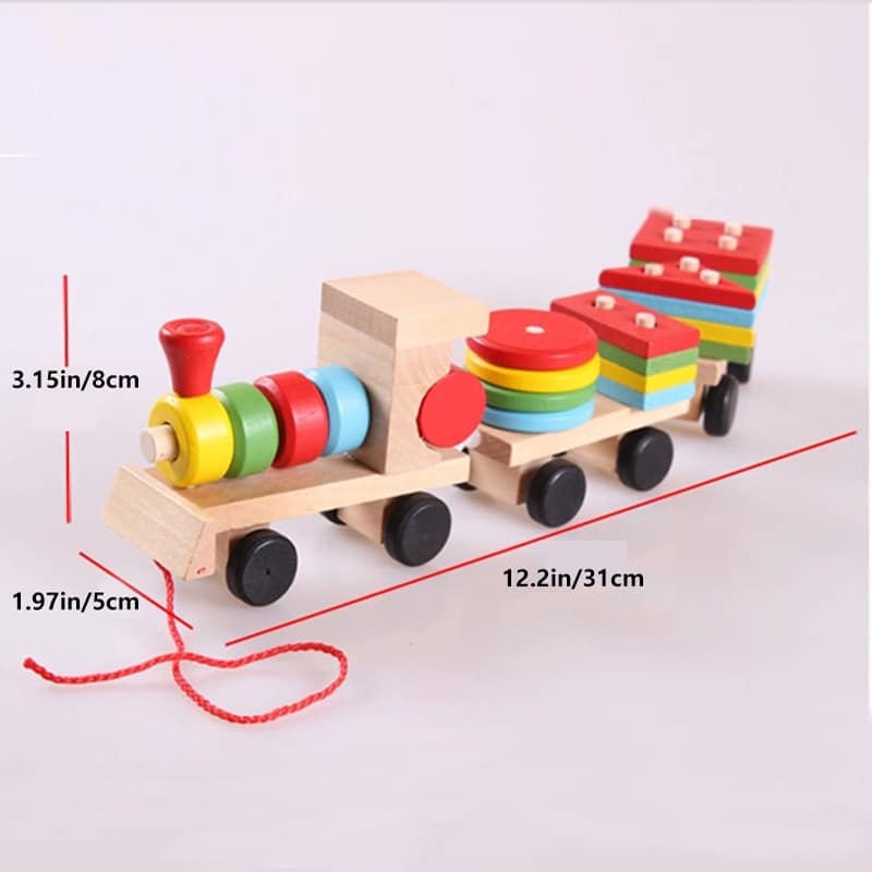 צעצוע גרירה לתינוק רכבת - משחק להרכבה