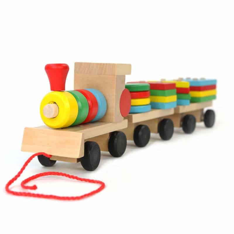 צעצוע גרירה לתינוק רכבת - משחק להרכבה