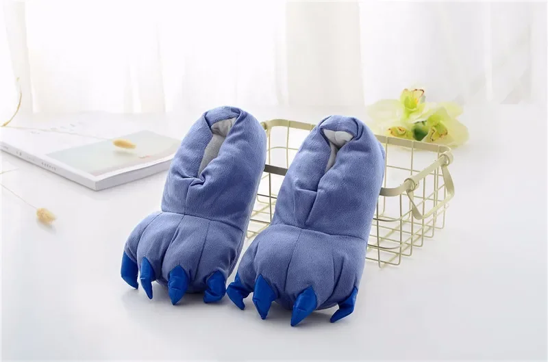 Stitch Animal Paw Slippers For Boy Girl Unisex Kids Cute Monster Claw Slippers Cartoon Soft Plush Warm Home Slippers Child Shoes